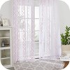 Deconovo Stores Curtains with Eyelets, Linen Look, Transparent Decorative Curtain,