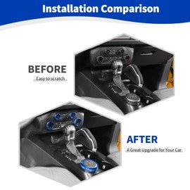 Jeliker for Bronco Blue AC Control Radio Knob Cover Trim Rings, Headlight Switch Knob Cover for Ford Bronco 2021 2022 2023 Blue Interior Accessories 6pcs(NOT for Sport)