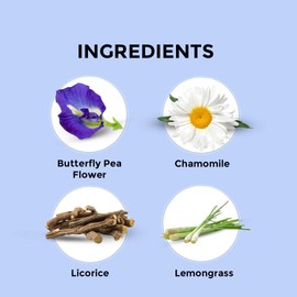 BLUE TEA - Butterfly Pea Flower Tea - Chamomile - 30 Count - Pyramid Plant Based Tea Bag | ANTIOXIDANT RICH | Caffeine Free - Flower Based - Calming Tea - Non-Bitter - Non-GMO | Tin Packaging