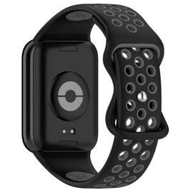 MOTONG Compatible with Xiaomi Band 8 Pro Replacement Band - Silicone Replacement Wrist Band Strap Compatible with Xiaomi Band 8 Pro(Silicone Black + Grey)