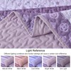WONGS BEDDING Boho Quilt Set King,Purple Bohemian Striped Patchwork Bedspread