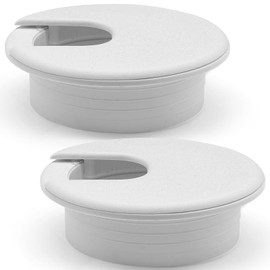 Litoexpe White Desk Cord Grommets 2 Inch, Plastic Grommet Cable Hole Cover for Office Equipment, Computer Desk Wires - 2 Pieces