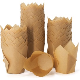 100Pcs Baking Cups Natural Muffin Liners Holders Premium Baking Cups Cupcake Wrappers Christmas Bakery Cupcake Liners for Weddings, Birthdays, Party