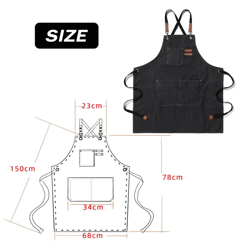 Cosymate Work Canvas Apron with Pockets for Men, Heavy Duty,