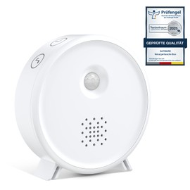 Satisure White Natural Sounds Box, Modern Bird Chirping Box with Toilet Motion Sensor, 9 Bird Songs, Stream Whispers, Sea Noise for Toilet