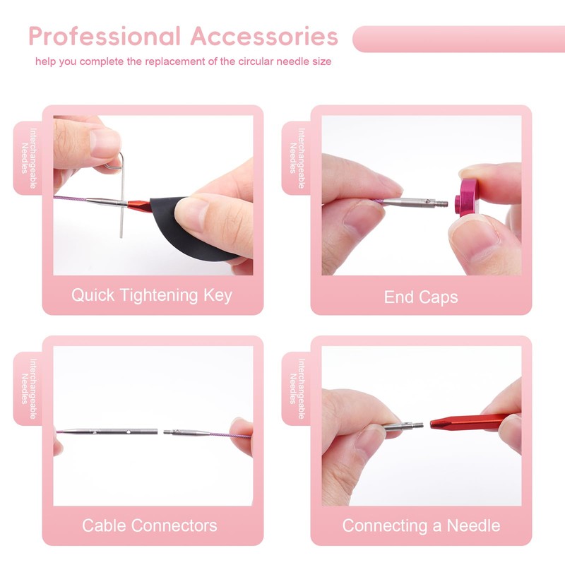Hobekoee Short Interchangeable Knitting Needles Set