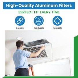 Filter Everything Replacement Broan 97017455 Compatible Replacement Aluminum Filters - 9-7/8 x 11-11/16 x 5/16 PTLS (4-Pack)