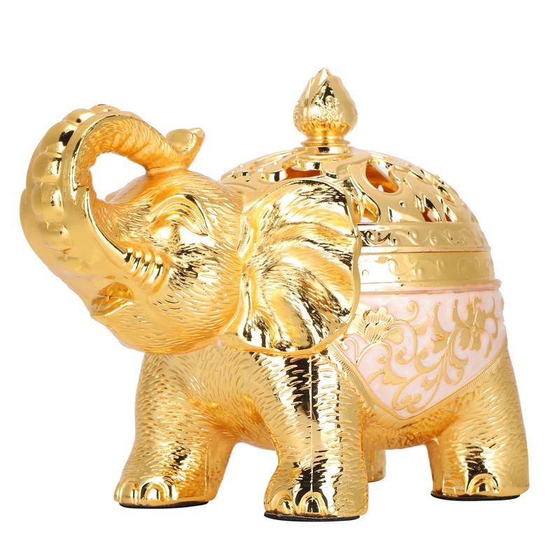 Elephant Shaped Incense Burner Aromatherapy Ornament for Living Room Entryway