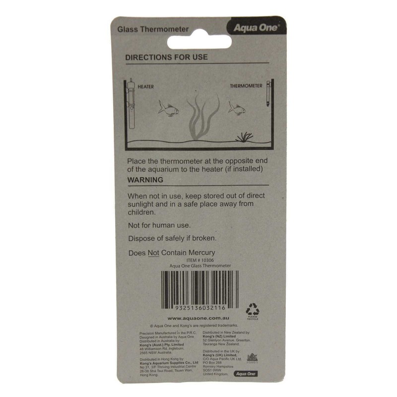 Aqua One Thermometer Glass Standard