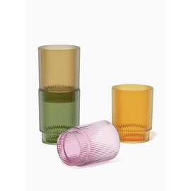 RESERVE 12oz Fluted Tumbler - Mixed Color Set - Size: 4 Pack