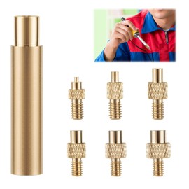 KHDULQ 7-Piece Soldering Iron Set, Threaded Insert, Brass Soldering Tip, 3D Printer Accessories, for Thread Insert M2 M2.5 M3 M4 M5 M6 M8, Soldering Tips Compatible with 900M, T18, Weller ST Series 3D