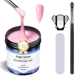FINGER SECRET Hard Gel For Nails Builder Gel for Nails,White Transparent Pink Nude 3D Sculpting for Nail Extension & Builder 5.3fl.Oz/150g