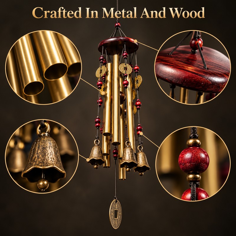 Large Metal Wind Chimes – Church Bell Style Hanging Wind