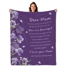 Mom Gifts, Warm Mom Blanket for Birthday, Mother's Day, Milestone Moments Mom Gifts, 50" x 60" Mom Flannel Throw Gift from Daughter/Son, Show Your Love with This Cozy Mom Birthday Present
