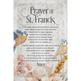 DEXSA Prayer of St. Francis Symbols of Faith Wood Frame Wall Plaque 6"x9" | Made in the USA | Wonderful Gift | Inspirational Sentiment | Metal Hanger and Easel on Back | Self-Standing or Wall Hanging
