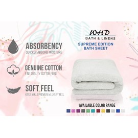 Wholesale Trade Dealz Luxury Super Jumbo Extra Large Bath Sheets (Pack of 1-2|100 x 200 cm 700 GSM) Premium Cotton XL Bath Sheet Towels (Silver, 1)
