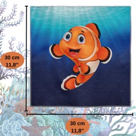 damaloo 3 x Children's Magic Towel with Sea Creatures – Magic Towel with Animal Motif – Magic Towel for Kids – Magic Towel Set for Girls and Boys – Magic Wash Cloth Made of Cotton 30 x 30 cm