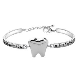 Dentist Gift Dental Hygienist Gift Dental Bracelet It’s A Beautiful Day To Save Teeth Bracelet (To Save Teeth Br EU)