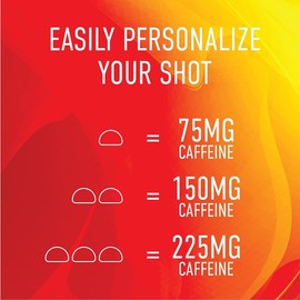 GummiShot Energy Gummies, 1125 mg of Plant-Based Caffeine Chews per Bottle, Long Lasting Energy Boosters, Valencia Orange (15ct)