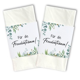 50 Tears of Joy Banderoles for Handkerchiefs as Table Decoration for Weddings with Sustainable Closure