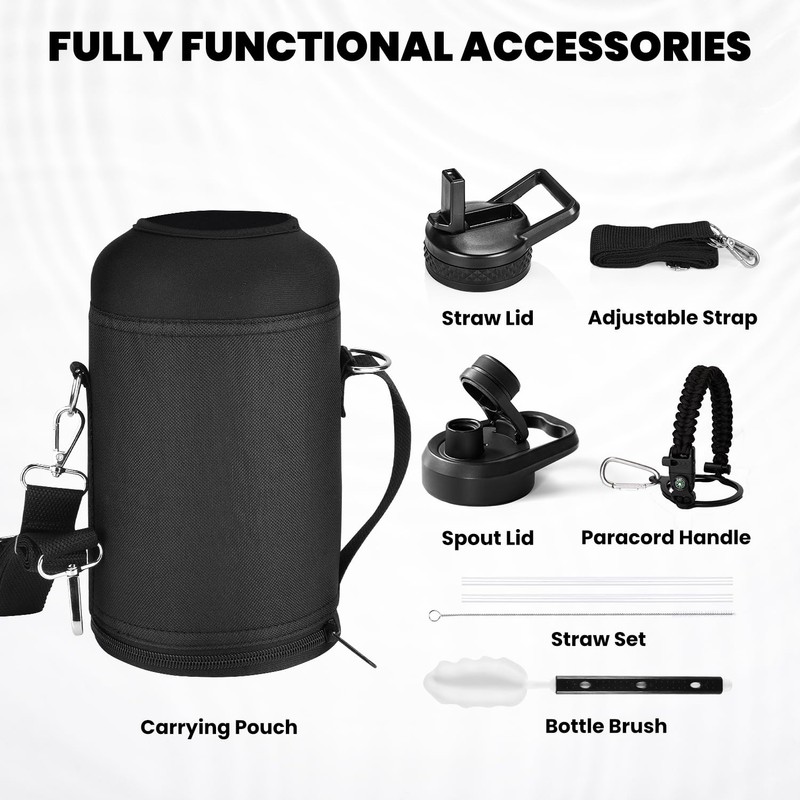 RAYMYLO Insulated Water Bottle 64 oz, Triple Wall Vacuum Stainless