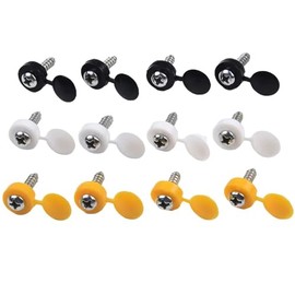 Karsum Stainless Steel car number plate screws and caps,Car Number Plate Fixing Kit,48 Pcs Hinged Screw,number plate screws and caps, Car Registration Plate Fixings,Number Plate Screws