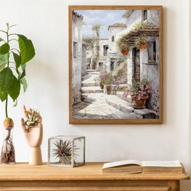 WUIVCTR DIY Paint by Number Kits for Adult Beginner, Ancient Streets in Black and White, Paint by Numbers Kits for Adults, Canvas Painting Gift Kit for Modern Home Wall Decor, 40x50cm