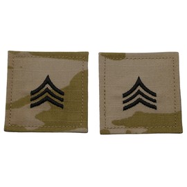 BRADLEY'S SUPERIOR SERVICE SGT Sergeant Army Rank OCP Patch 2x2 Hook & Loop - Pair