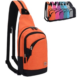 Peicees Small Sling Bag for Women Mens Convertible Crossbody Backpack Shoulder Chest Daypack with Zipper Strap for Hiking