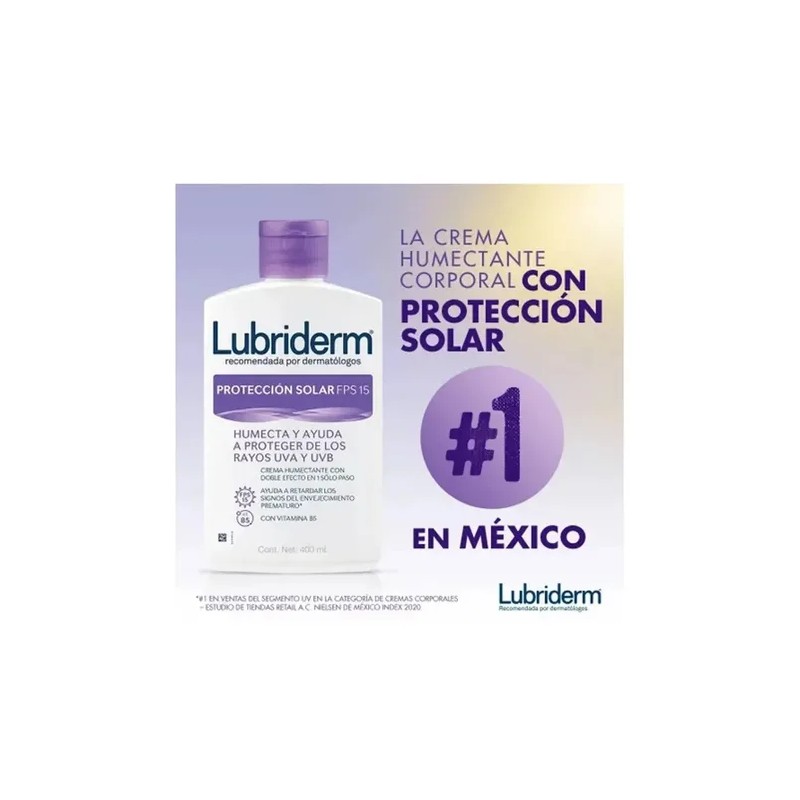 Lubriderm Crema Corporal con FPS 15 y Vitamina B5, Protección