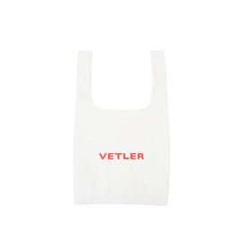 VETLER Eco Bag, Marche Bag, Colorful, Lightweight, Compact, Thin, Plastic Bag, Foldable, Fashionable, Convenience Store Bag, Tote Bag, white