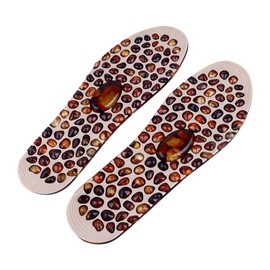 Ipetboom 1 Pair Foot Massaging Insoles Comfortable Arch Support Inserts with Rubber Cobblestone for Women Men