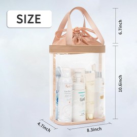 LETGO Clear Travel Tote Bag, Beach Bag,Stadium Events Bag,Clear Makeup Bag Toiletry Bag Travel Essential Pool Swimming Accessories (Nude)