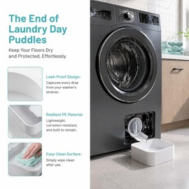 ZFFAFUR Washing Machine Drain Pan, Washer Drip Tray with Raised-Edge Design, Universal Catch Basin for Front-Loaders, Quick Setup for Cellars, Flats, Trailers, and Parking Areas
