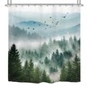 Riyidecor Misty Mountain Shower Curtain 72Wx72H Inch Nature Scenery Foggy