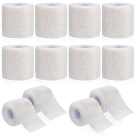 WuGU WuGU 12 Rollen Selbstklebender Verband, Haftbandage Selbstklebend, Elastische Binde, Selbsthaftende Bandage, Geeignet f??r Stretch Sportler, Handgelenk, Fingern(Wei? 5 cm x 4,5 m)