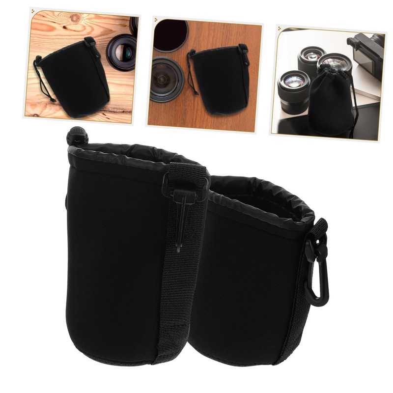 SHOWERORO 2 Pcs Lens Sleeve with Shockproof Padding for Versatile