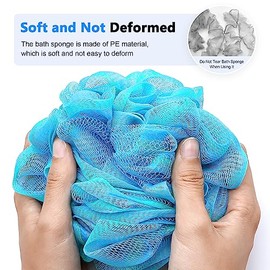 Forenee Loofah Stick Malla Suave Luffa Mango Madera Antideslizante Hecho Material Goma Robusto Depurador Posterior Ducha Mujeres Hombres Cuerda Colgar