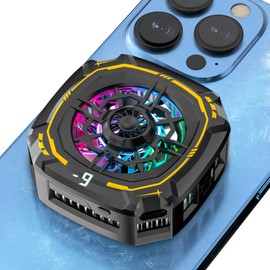 RICQD Smartphone Cooling Fan, LED Temperature Display, Peltier Element, Instant Cooling, 3 Levels of Air Flow Adjustment, Magnetic, Clip-on Type, 2-Way Smartphone Cooler, USB Powered, Smartphone Heat