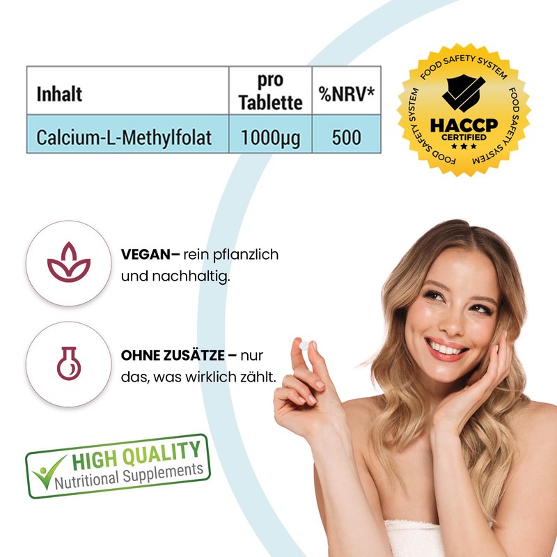 Methylfolate 1000μg - 300 Tablets - Easy to Swallow -