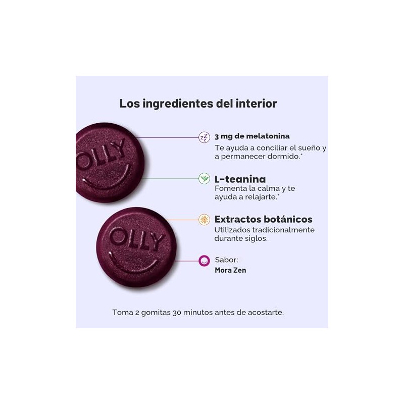 Olly Suplemento Gomita Apoyo Dormir Melatonina Teanina Unidades