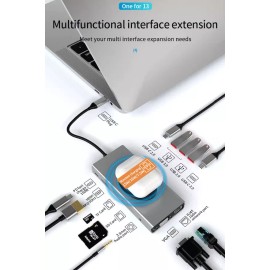 Unbranded 13in1 USB C Multiport Adapter Hub MacBook Pro Air HDMI 4K 3.0 Wireless Charger