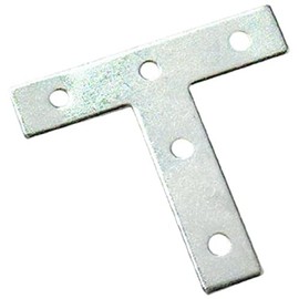 Merriway® BH01193 (8 Pcs) Tee Shaped Repair Plates Brackets Braces Zinc Plated, 100 mm (4 inch) - Pack of 8 Pieces
