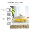 6.5'' Glass Butter Dish with Lid,Clear Classic Covered Butter Container