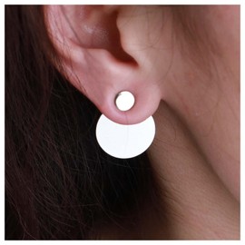 Inateannal Boho Disc Coin Stud Earrings Silver Circle Disc Drop Earrings Circle Coin Earring Vintage Geometric Circle Earrings Jewelry for Women and Girls