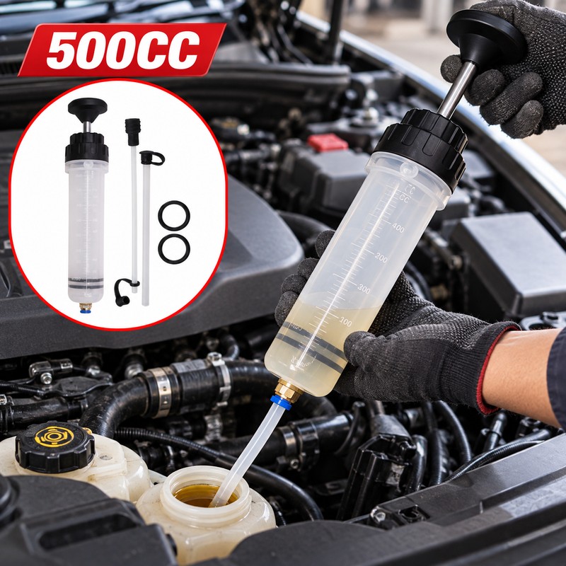 Automotive Fluid Extractor Syringe for Maintenance – Hand-Operated Oil &