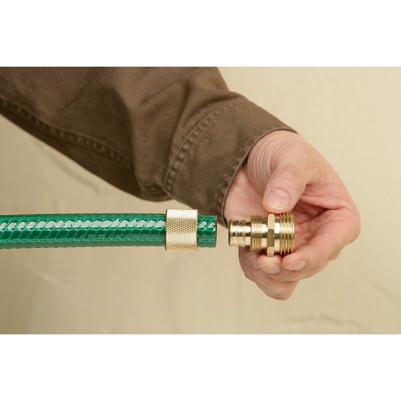 Orbit 56801N 5/8 Inch Repair Mender Hose Connector, Male, brass