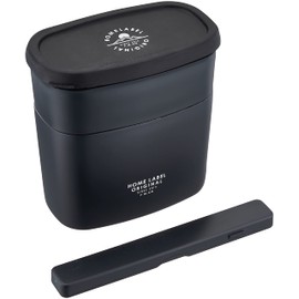 Pearl Metal HB-5443 Home Label Stainless Slim Lunch Jar with 890 Bag, Black