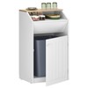 YATINEY Trash Cabinet, Freestanding Trash Can Cabinet, Wooden Recycling with
