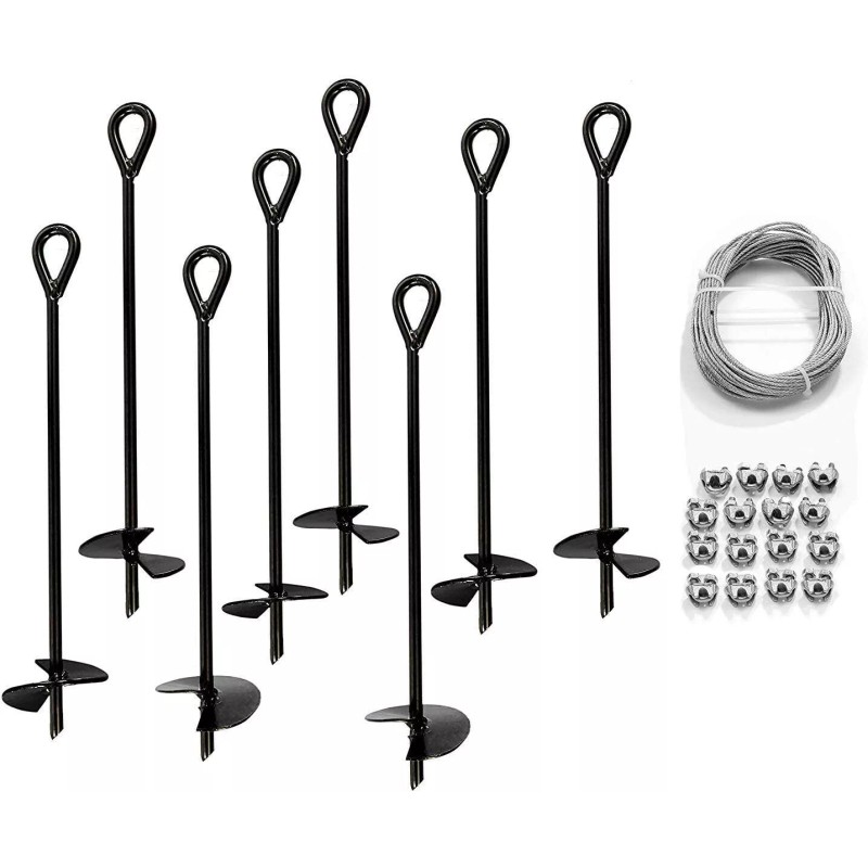 Ashman Online 8 Pack Ground Anchor 15 Inch Auger With